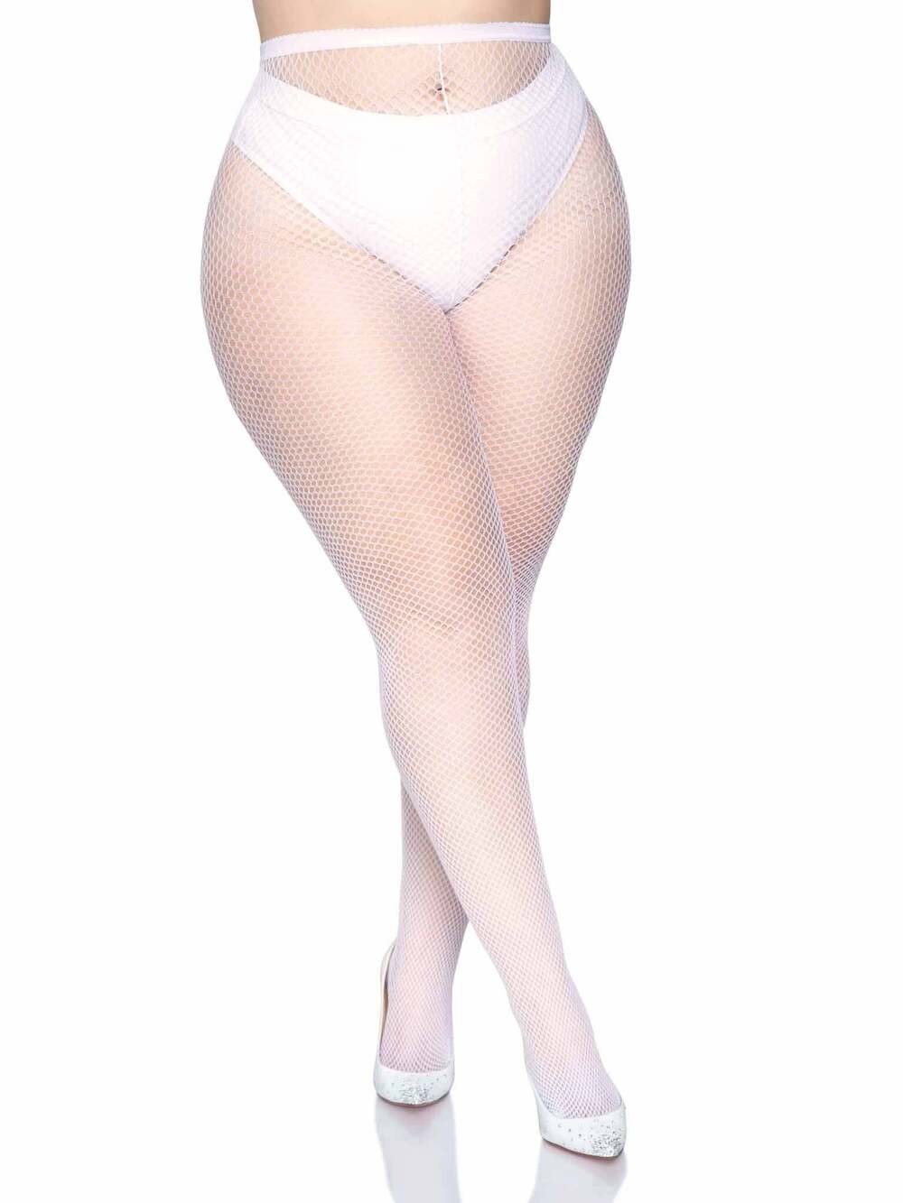 Leg Avenue - Risa Nylon Fishnet Tights - WHITE